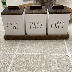 Rae Dunn Wooden boxes with tray